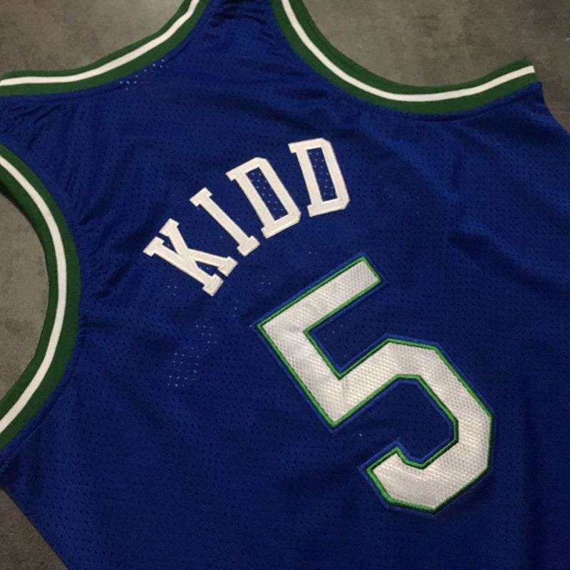 Dallas Mavericks 1994/95 KIDD #5 Blue Classics Basketball Jersey (Closely Stitched)