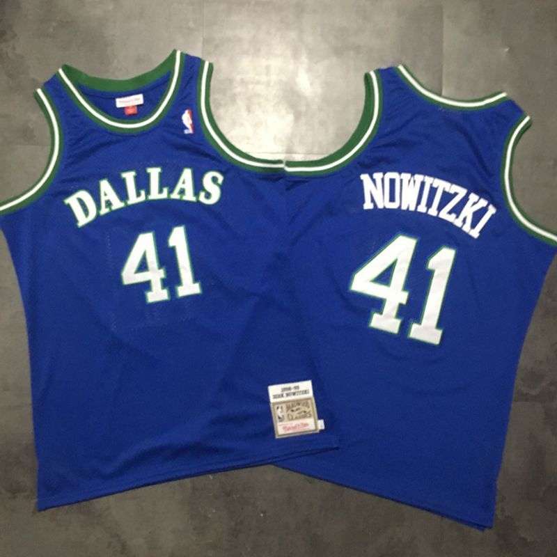 Dallas Mavericks 1998/99 NOWITZKI #41 Blue Classics Basketball Jersey (Closely Stitched)