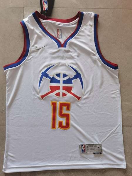 Denver Nuggets 20/21 JOKIC #15 White Basketball Jersey 02 (Stitched)