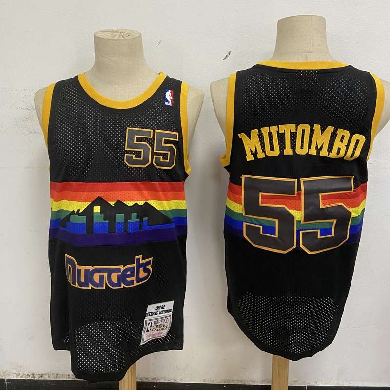 Denver Nuggets 1991/92 MUTOMBO #55 Black Classics Basketball Jersey (Stitched)