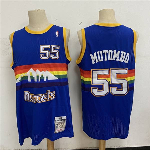 Denver Nuggets 1991/92 MUTOMBO #55 Blue Classics Basketball Jersey (Stitched)