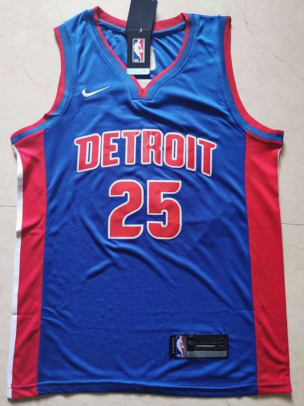 Detroit Pistons 20/21 ROSE #25 Blue Basketball Jersey (Stitched)