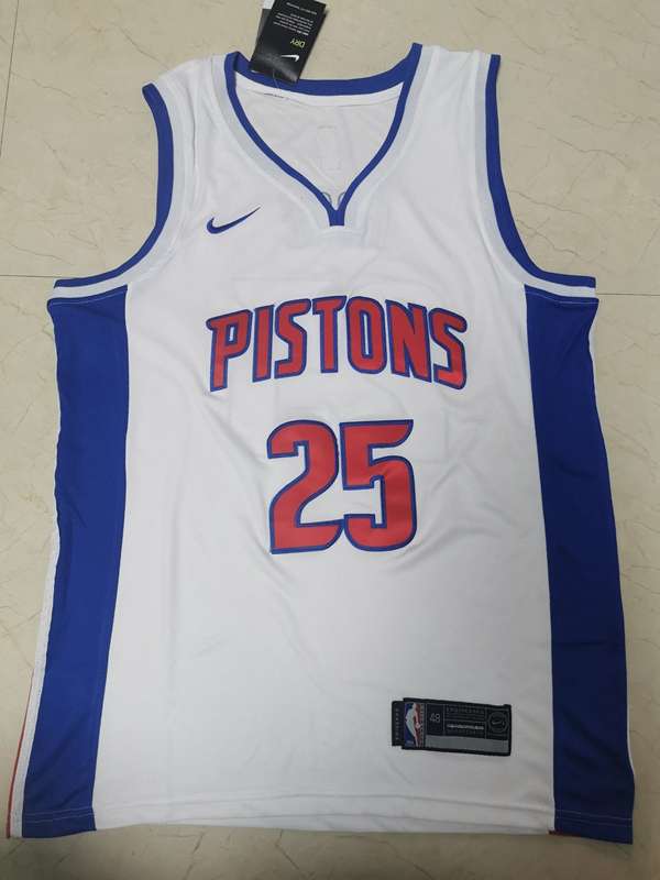 Detroit Pistons 20/21 ROSE #25 White Basketball Jersey (Stitched)