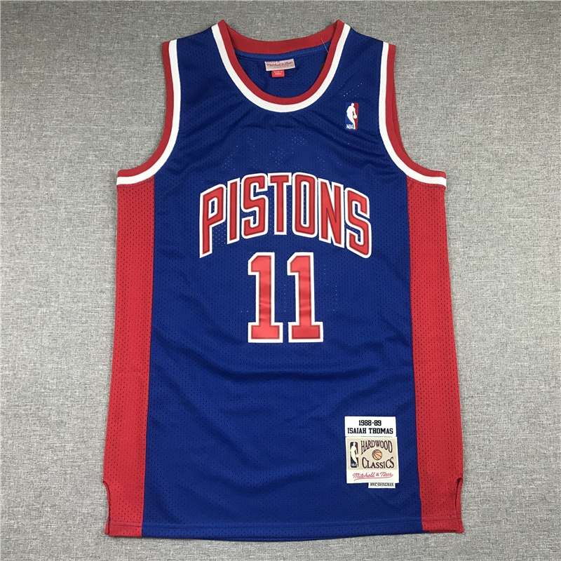 Detroit Pistons 1988/89 THOMAS #11 Blue Classics Basketball Jersey (Stitched)