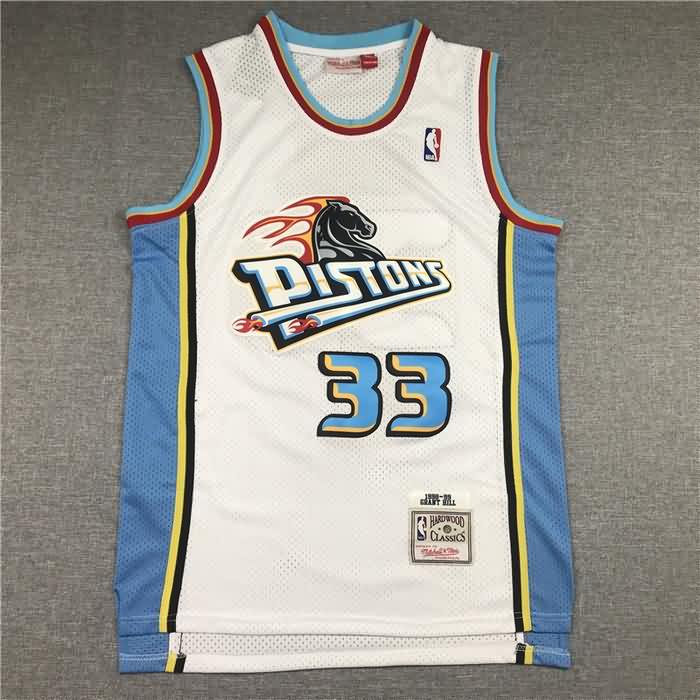 Detroit Pistons 1998/99 HILL #33 White Classics Basketball Jersey (Stitched)