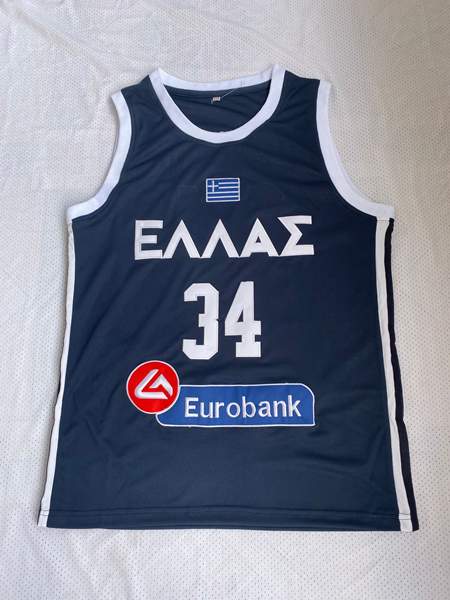 Greece ANTETOKOUNMPO G. #34 Dark Blue Basketball Jersey (Stitched)