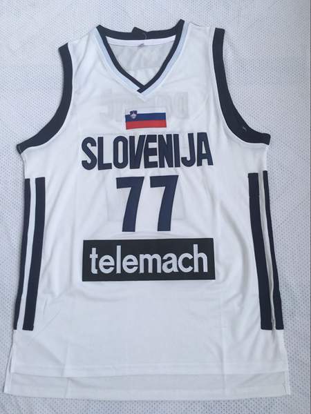 Slovenia DONCIC #77 White Basketball Jersey (Stitched)