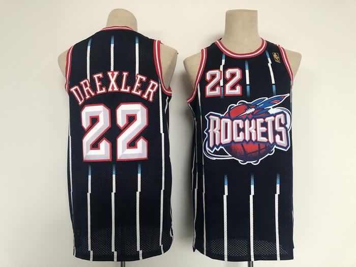 Houston Rockets DREXLER #22 Dark Blue Classics Basketball Jersey (Stitched)