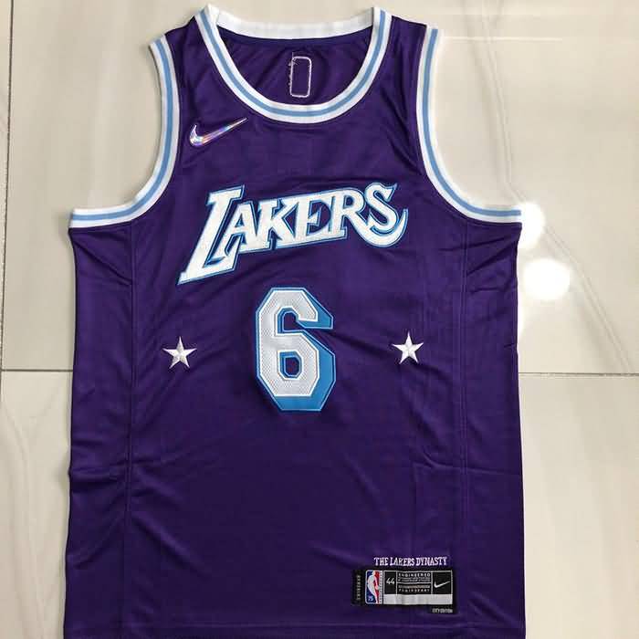 Los Angeles Lakers 21/22 JAMES #6 Purple City Basketball Jersey (Closely Stitched)