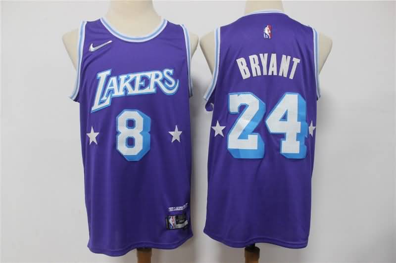Los Angeles Lakers 21/22 #24 BRYANT #8 Purple City Basketball Jersey (Stitched)