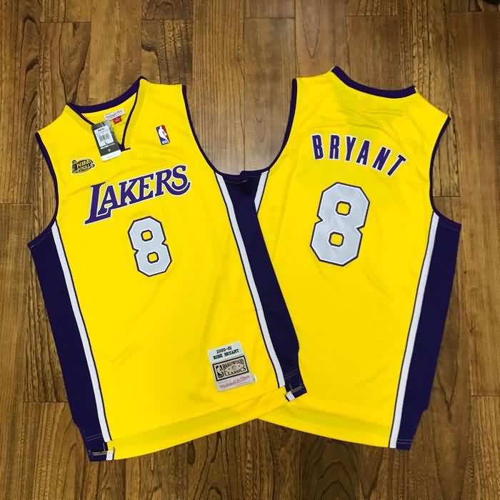 Los Angeles Lakers 1999/00 BRYANT #8 Yellow Finals Classics Basketball Jersey (Closely Stitched)