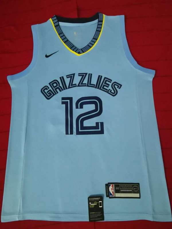 Memphis Grizzlies 2020 MORANT #12 Light Blue Basketball Jersey (Stitched)