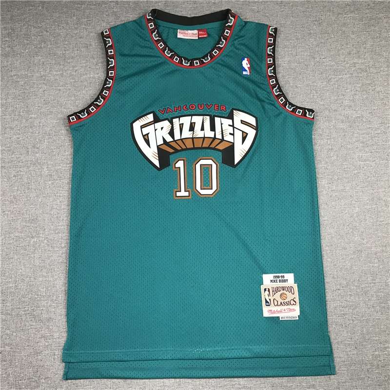 Memphis Grizzlies 1998/99 BIBBY #10 Green Classics Basketball Jersey (Stitched)