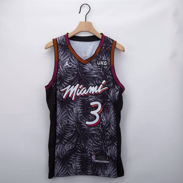 Miami Heat 20/21 WADE #3 Black AJ Basketball Jersey (Stitched)