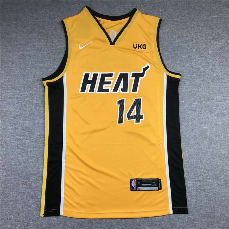 Miami Heat 20/21 HERRO #14 Yellow Basketball Jersey (Stitched)