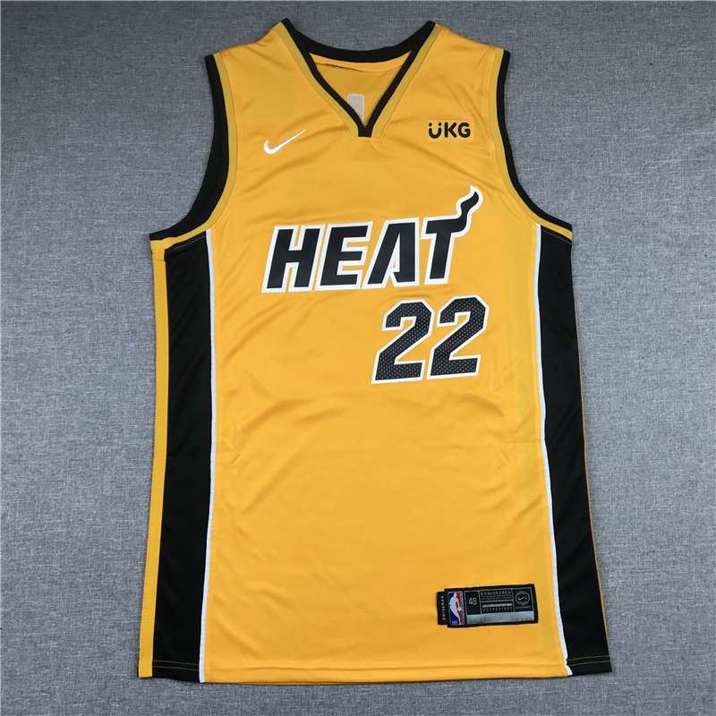 Miami Heat 20/21 BUTLER #22 Yellow Basketball Jersey (Stitched)