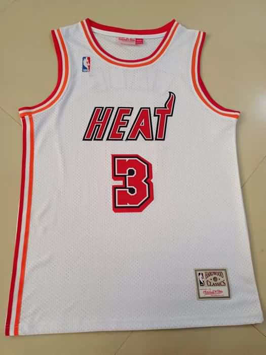 Miami Heat WADE #3 White Classics Basketball Jersey (Stitched)