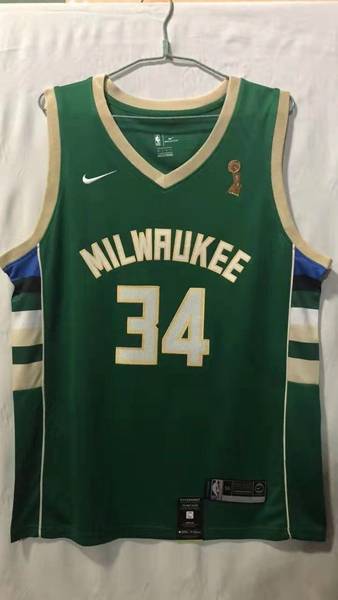 Milwaukee Bucks 20/21 ANTETOKOUNMPO #34 Green Champion Basketball Jersey (Stitched)
