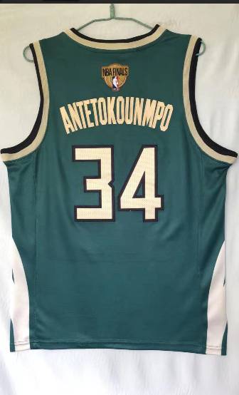 Milwaukee Bucks 20/21 ANTETOKOUNMPO #34 Green Champion Basketball Jersey (Stitched) 02