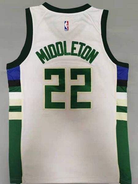 Milwaukee Bucks 20/21 MIDDLETON #22 White Basketball Jersey (Stitched)