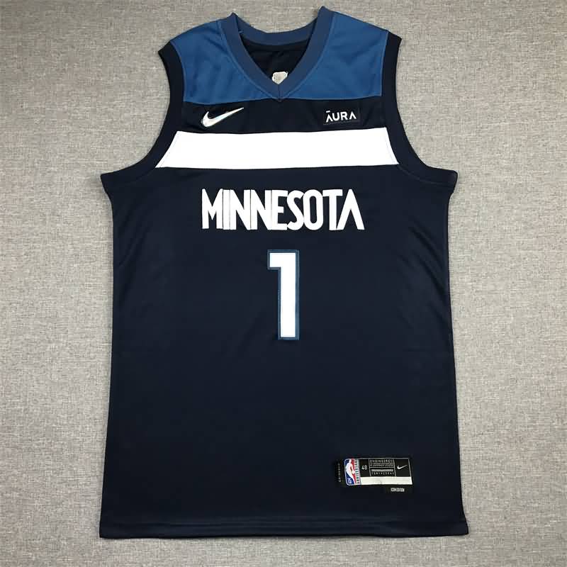 Minnesota Timberwolves 21/22 EDWARDS #1 Dark Blue Basketball Jersey (Stitched)