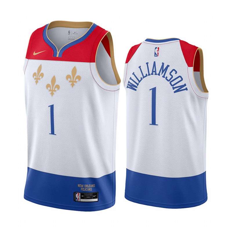 New Orleans Pelicans 20/21 WILLIAMSON #1 White City Basketball Jersey (Stitched)