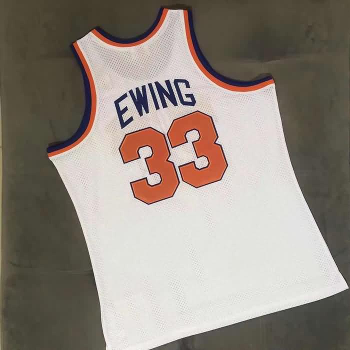 New York Knicks 1985/86 EWING #33 White Classics Basketball Jersey (Closely Stitched)