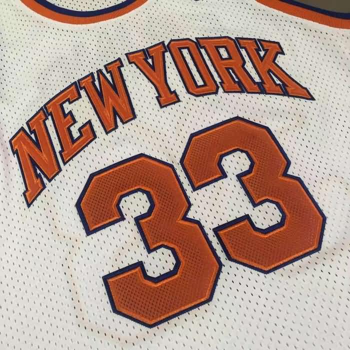 New York Knicks 1985/86 EWING #33 White Classics Basketball Jersey (Closely Stitched)