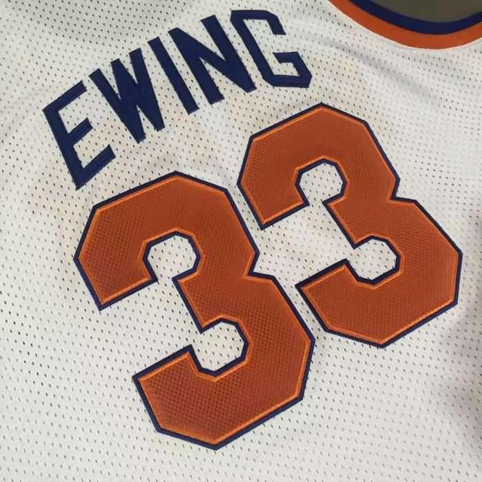 New York Knicks 1985/86 EWING #33 White Classics Basketball Jersey (Closely Stitched)