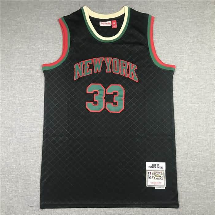 New York Knicks 1991/92 EWING #33 Black Classics Basketball Jersey (Stitched)