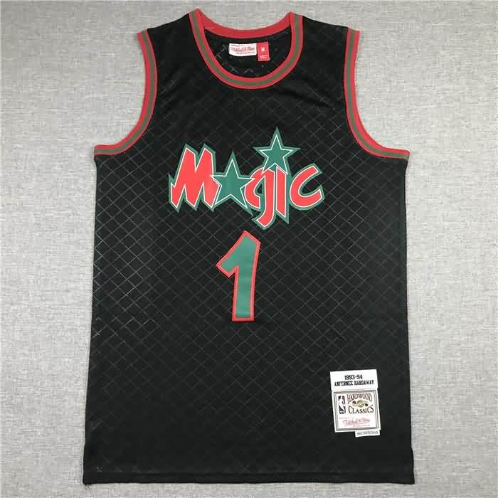 Orlando Magic 1993/94 HARDAWAY #1 Black Classics Basketball Jersey (Stitched)
