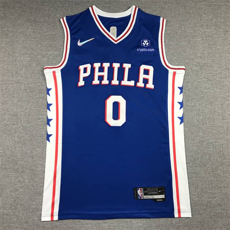 Philadelphia 76ers 21/22 MAXEY #0 Blue Basketball Jersey (Stitched)