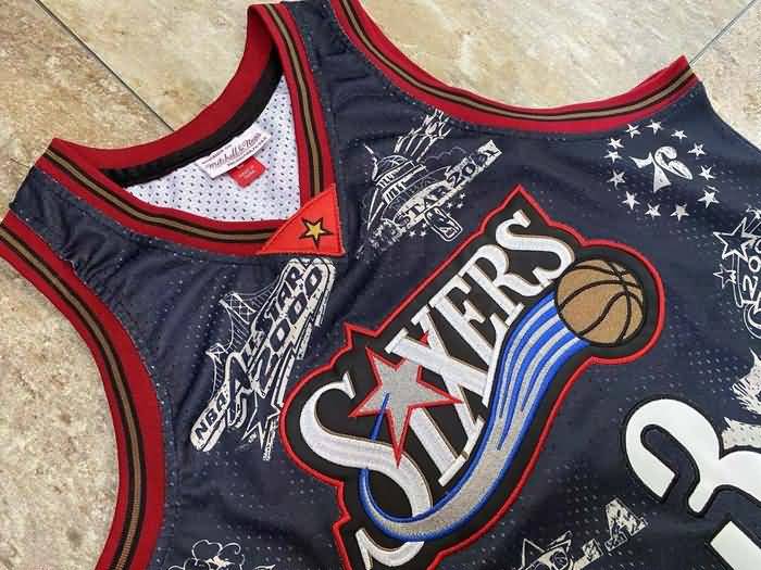 Philadelphia 76ers 1997/98 IVERSON #3 Black Classics Basketball Jersey 04 (Closely Stitched)