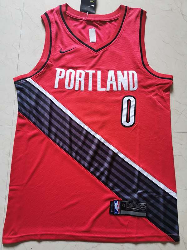 Portland Trail Blazers 2020 LILLARD #0 Red Basketball Jersey (Stitched)