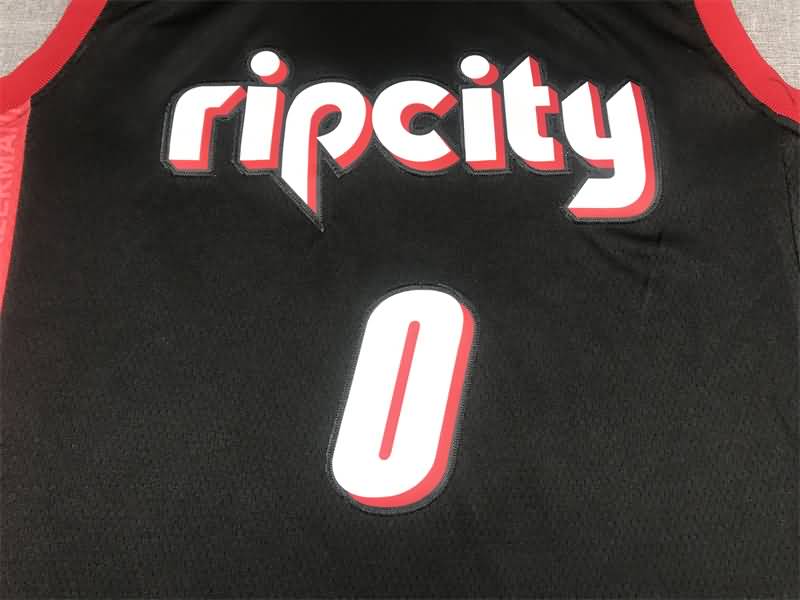 Portland Trail Blazers 21/22 LILLARD #0 Black City Basketball Jersey (Stitched)
