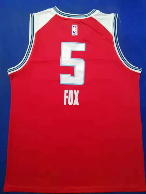 Sacramento Kings 2020 FOX #5 Red City Basketball Jersey (Stitched)