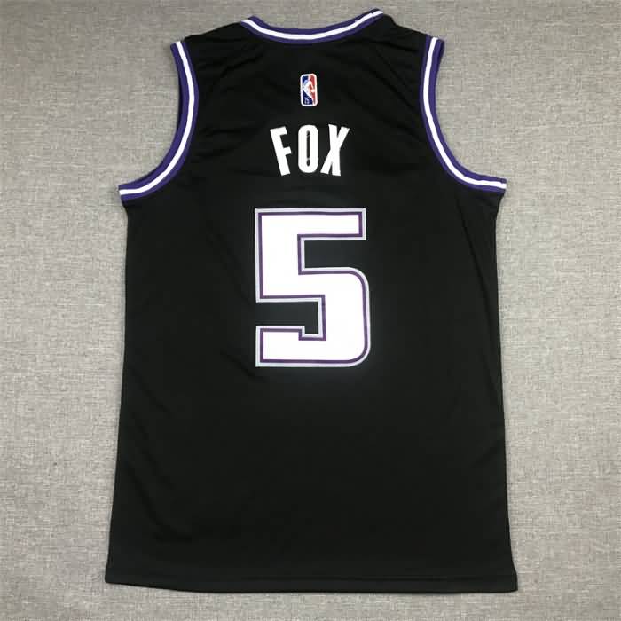 Sacramento Kings 21/22 FOX #5 Black City Basketball Jersey (Stitched)