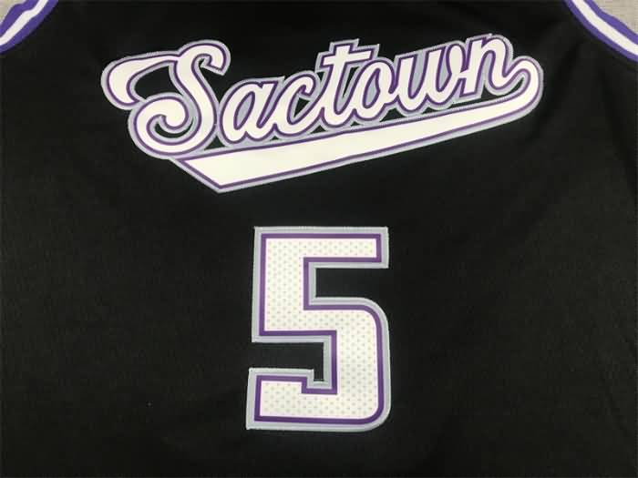 Sacramento Kings 21/22 FOX #5 Black City Basketball Jersey (Stitched)