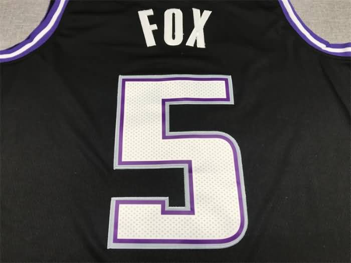 Sacramento Kings 21/22 FOX #5 Black City Basketball Jersey (Stitched)
