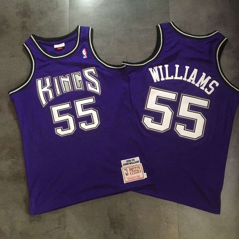 Sacramento Kings 1998/99 WILLIAMS #55 Purple Classics Basketball Jersey (Closely Stitched)