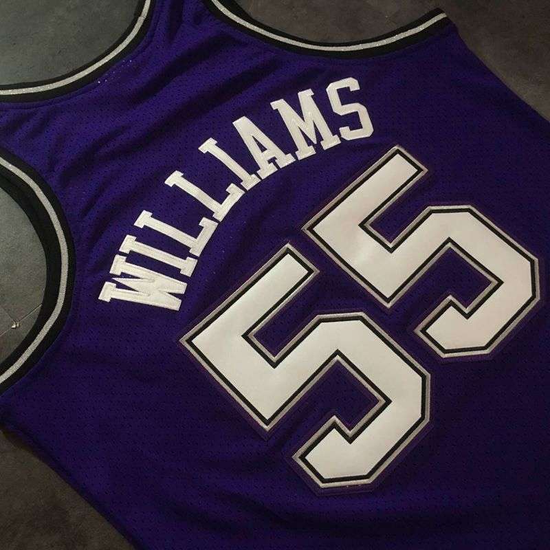 Sacramento Kings 1998/99 WILLIAMS #55 Purple Classics Basketball Jersey (Closely Stitched)