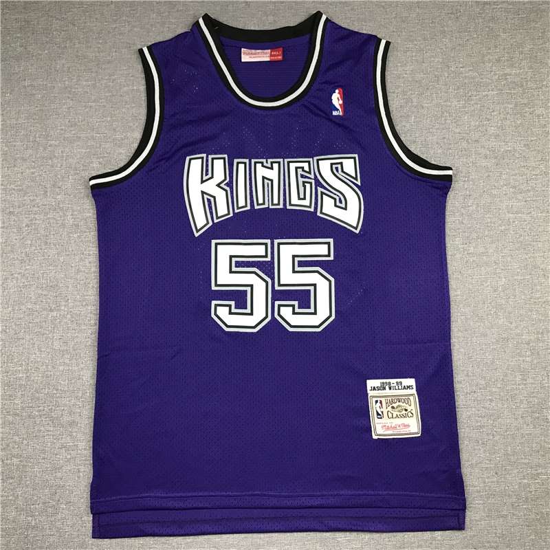 Sacramento Kings 1998/99 WILLIAMS #55 Purple Classics Basketball Jersey (Stitched)
