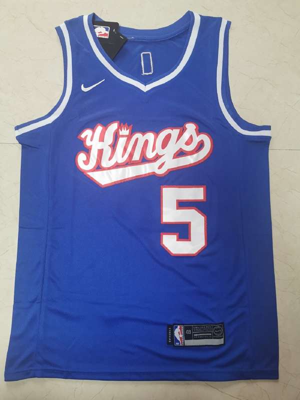 Sacramento Kings FOX #5 Blue Classics Basketball Jersey (Stitched)