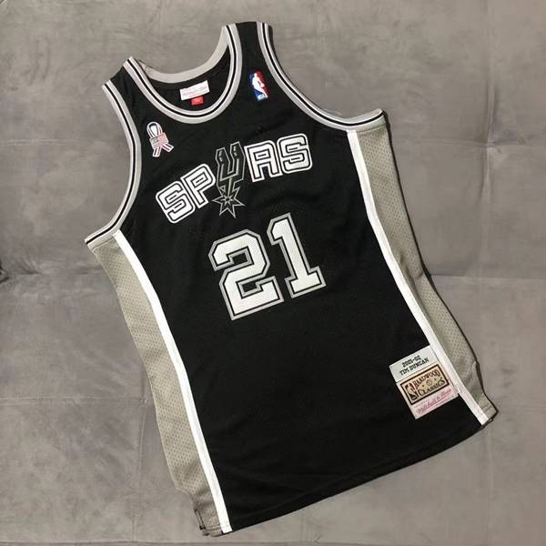San Antonio Spurs 2001/02 DUNCAN #21 Black Classics Basketball Jersey (Closely Stitched)