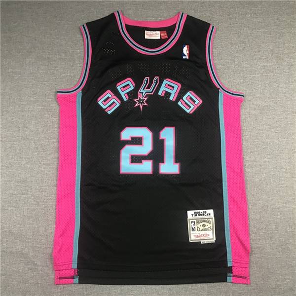 San Antonio Spurs 1998/99 DUNCAN #21 Black Classics Basketball Jersey (Stitched)