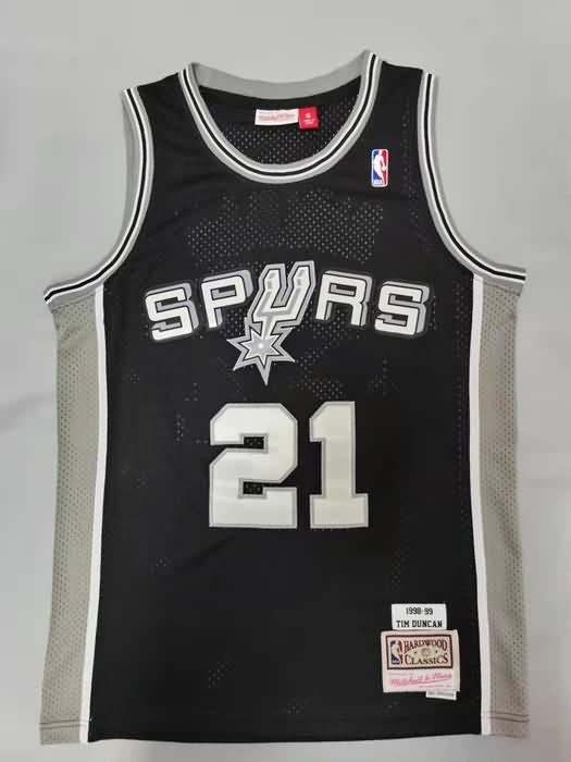San Antonio Spurs 1998/99 DUNCAN #21 Black Classics Basketball Jersey 02 (Stitched)