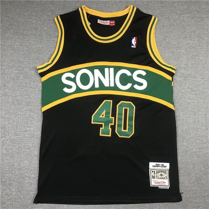 Seattle Sounders 1994/95 KEMP #40 Black Classics Basketball Jersey (Stitched)