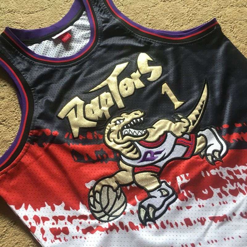 Toronto Raptors 1998/99 MCGRADY #1 Black White Classics Basketball Jersey (Closely Stitched)