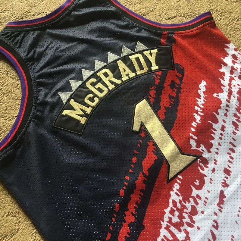 Toronto Raptors 1998/99 MCGRADY #1 Black White Classics Basketball Jersey (Closely Stitched)