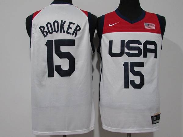 USA 2021 BOOKER #15 White Basketball Jersey (Stitched)